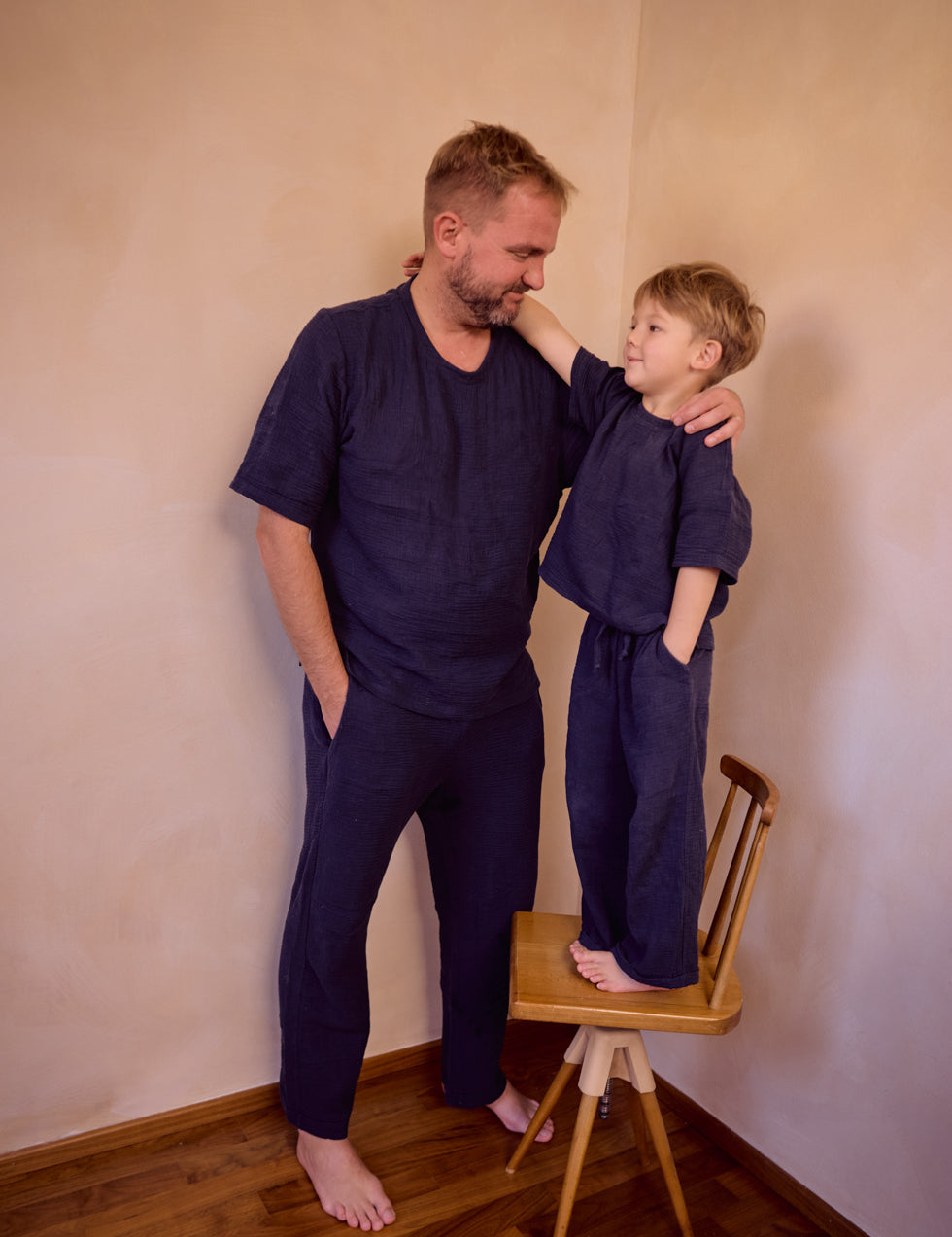 Mušelínové kalhoty Táta